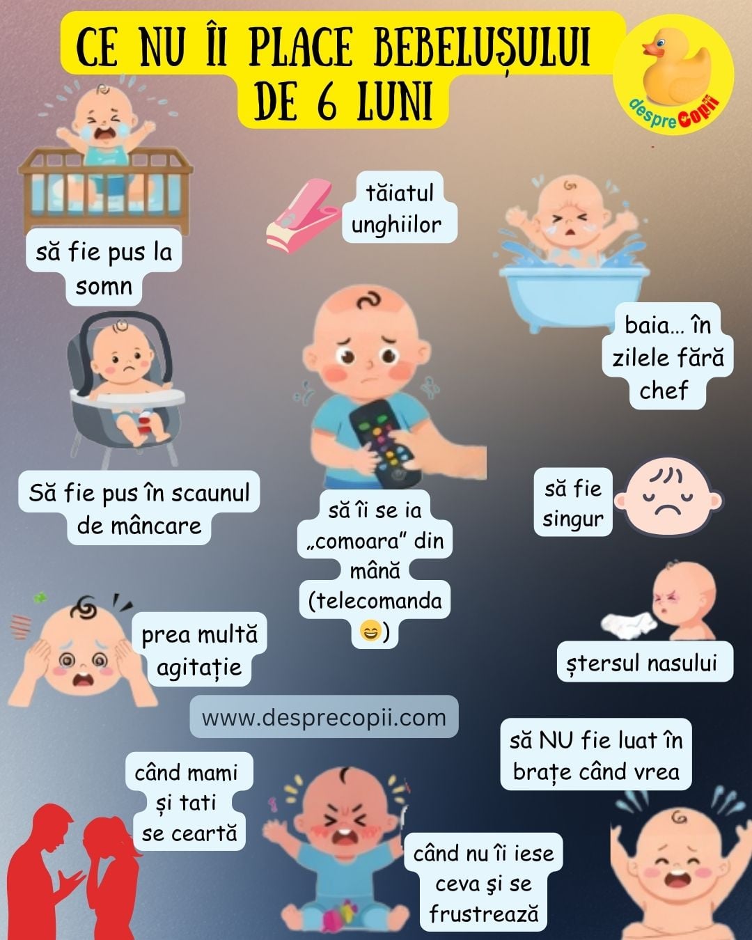bebe 6 luni nu ii place